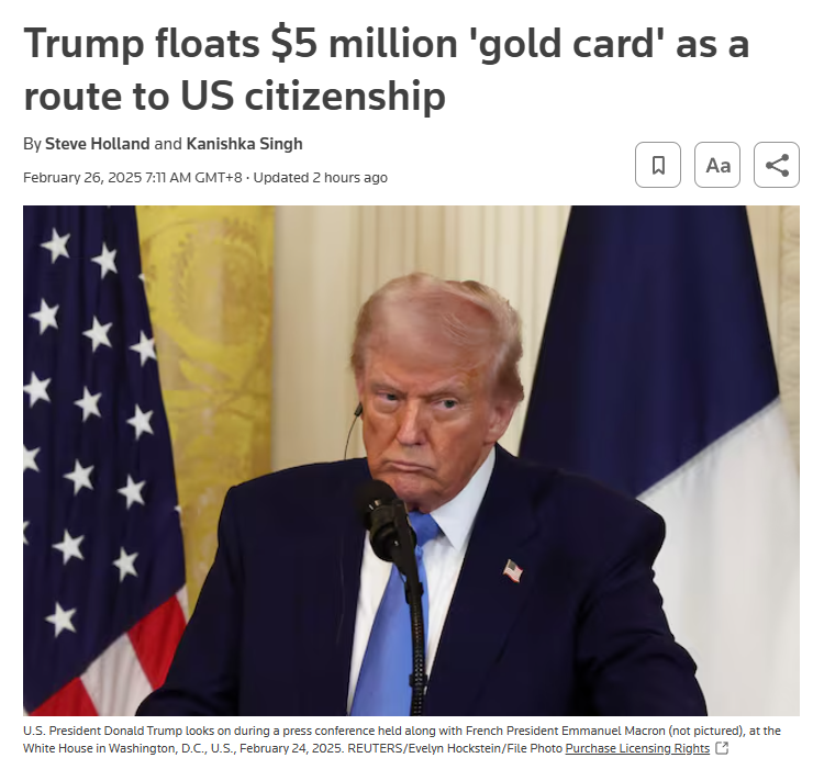 EB-5要凉?特朗普推500万“黄金卡”,美国留子快速通道生变?